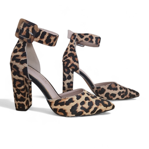 Michael by Michael Shannon Romina Leopard Print Block Heel Size 6 - Picture 4 of 7
